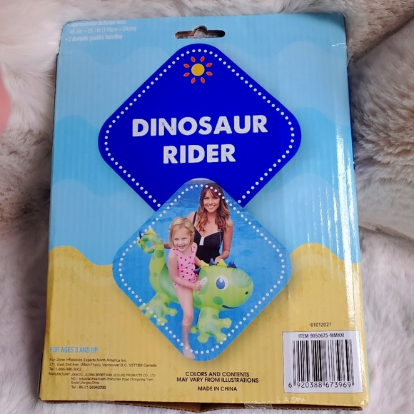 Fun Zone Inflatables, Dinosaur Rider Pool Float, NIB - Picture 3 of 7